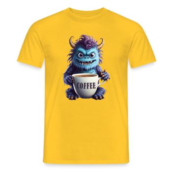 Coffee Monster - Caffeine Zombie - Morning Grouch - Men's T-Shirt - yellow - Front - AI Model Male 178 dark (178cm)