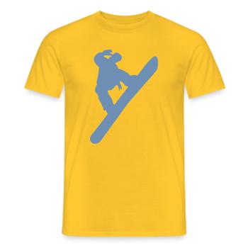 Snowboardeur minimaliste sports d’hiver - T-shirt homme - jaune - Devant - AI Model Male 178 dark (178cm)