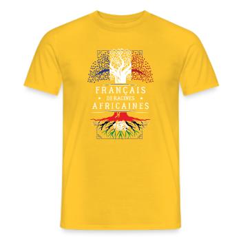 Francais De Racines Africaines T-Shirt Cadeau H... - T-shirt homme - jaune - Devant - AI Model Male 178 dark (178cm)