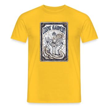 Cosmic Alignment Spirit - Men's T-Shirt - yellow - Front - AI Model Male 178 dark (178cm)