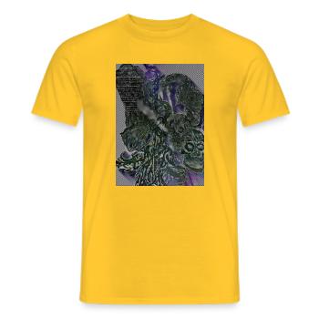 Biomechanical Organic Cyber Sigilism Art - Men's T-Shirt - yellow - Front - AI Model Male 178 dark (178cm)