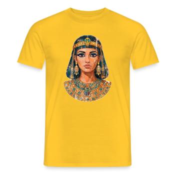 Cleopatra - Queen of Egypt (half fresco) - Men's T-Shirt - yellow - Front - AI Model Male 178 dark (178cm)