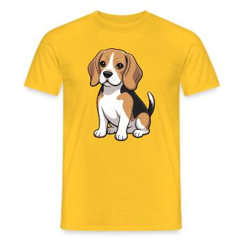 Amoureux des chiens petits beagle - T-shirt homme - jaune - Devant - AI Model Male 178 dark (178cm)