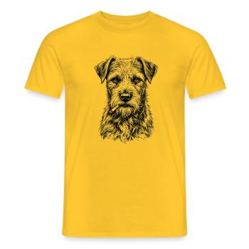 Smoking Dog Terrier Zigarre Cool Hundemotiv - Männer T-Shirt - Gelb - Vorne - AI Model Male 178 dark (178cm)
