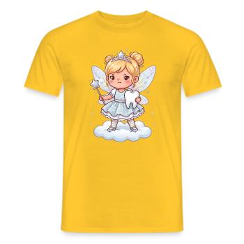 Zahnfee, mutig auf Wolke - Männer T-Shirt - Gelb - Vorne - AI Model Male 178 dark (178cm)