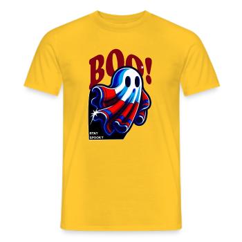 BOO! Stay Spooky - Ghost - Männer T-Shirt - Gelb - Vorne - AI Model Male 178 dark (178cm)