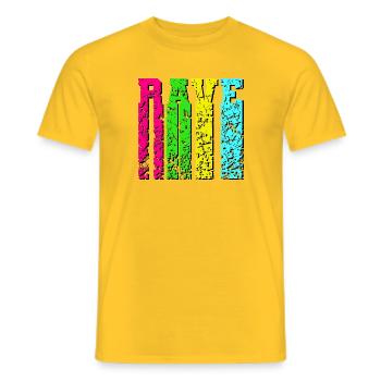 Rave Stripes - Men's T-Shirt - yellow - Front - AI Model Male 178 dark (178cm)