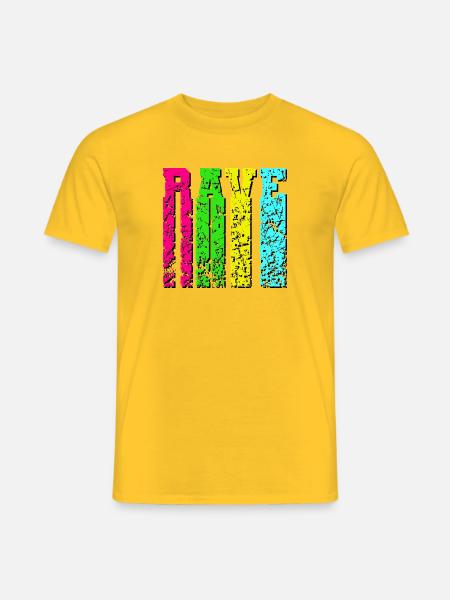 Rave Streifen - Männer T-Shirt - Gelb