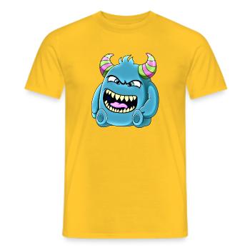 Petit monstre mignon drôle n°39 - T-shirt homme - jaune - Devant - AI Model Male 178 dark (178cm)