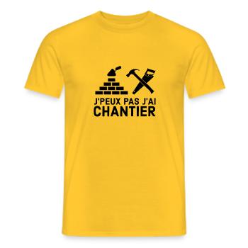 Chantier - T-shirt homme - jaune - Devant - AI Model Male 178 dark (178cm)