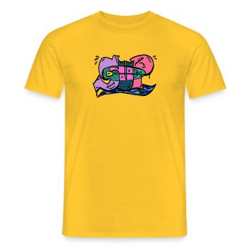 Sup - Men's T-Shirt - yellow - Front - AI Model Male 178 dark (178cm)