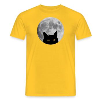 Chat dans la lune - T-shirt homme - jaune - Devant - AI Model Male 178 dark (178cm)