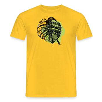 Monstera Blatt und Grün - Männer T-Shirt - Gelb - Vorne - AI Model Male 178 dark (178cm)