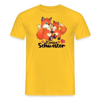 Kleine Schwester Niedlicher Fuchs Geschwister Paar - Männer T-Shirt - Gelb - Vorne - AI Model Male 178 dark (178cm)
