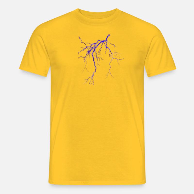 blaue blitze - Männer T-Shirt - Gelb