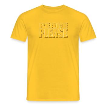 PEACE PLEASE transparente Schrift - Männer T-Shirt - Gelb - Vorne - AI Model Male 178 dark (178cm)