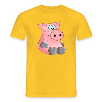 Herziges Ferkelchen - Männer T-Shirt - Gelb - Vorne - AI Model Male 178 dark (178cm)