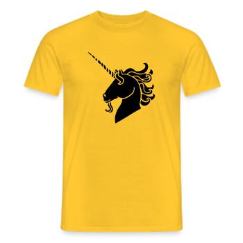 Einhorn - Männer T-Shirt - Gelb - Vorne - AI Model Male 178 dark (178cm)