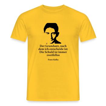 Kafka: The principle according to which I decide - Men's T-Shirt - yellow - Front - AI Model Male 178 dark (178cm)