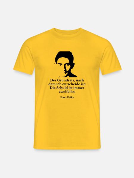 Kafka: Der Grundsatz, nach dem ich entscheide ist - Männer T-Shirt - Gelb