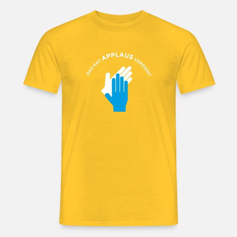 Das hat Applaus verdient / Hände klatschen Beifall - Männer T-Shirt - Gelb