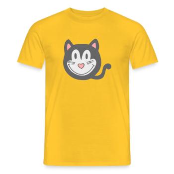 Katze, meow 2 - Männer T-Shirt - Gelb - Vorne - AI Model Male 178 dark (178cm)