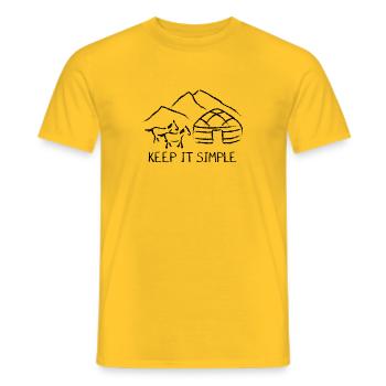 keep it simple - Männer T-Shirt - Gelb - Vorne - AI Model Male 178 dark (178cm)