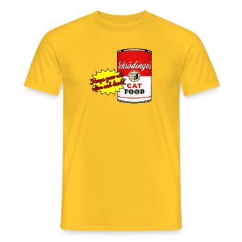 Schrödingers Katzenfutter - Männer T-Shirt - Gelb - Vorne - AI Model Male 178 dark (178cm)