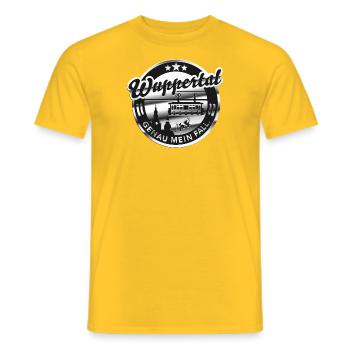 Wuppertal - genau mein Fall! - Männer T-Shirt - Gelb - Vorne - AI Model Male 178 dark (178cm)