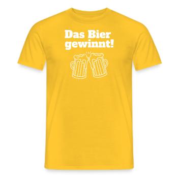Das Bier gewinnt! - Männer T-Shirt - Gelb - Vorne - AI Model Male 178 dark (178cm)