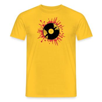 Blood Drops Record Splashes of Color - Men's T-Shirt - yellow - Front - AI Model Male 178 dark (178cm)