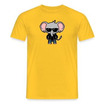Elefanten-Punk-Kawai - Männer T-Shirt - Gelb - Vorne - AI Model Male 178 dark (178cm)