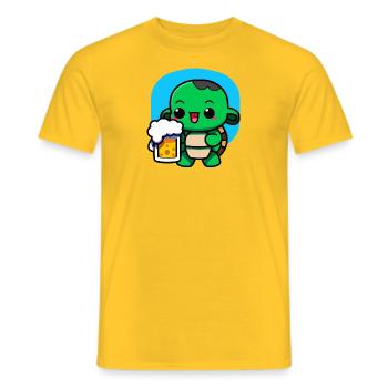 Tortue Bière Kawai - T-shirt homme - jaune - Devant - AI Model Male 178 dark (178cm)