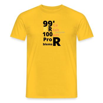 RsansR 99'100problems - T-shirt homme - jaune - Devant - AI Model Male 178 dark (178cm)