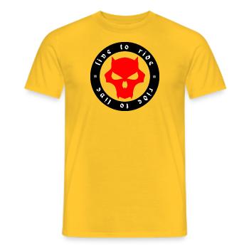 Biker Wolf - Männer T-Shirt - Gelb - Vorne - AI Model Male 178 dark (178cm)