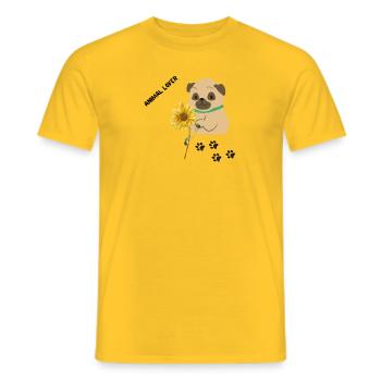 Animal Lover, chien mignon - T-shirt homme - jaune - Devant - AI Model Male 178 dark (178cm)