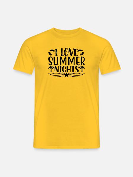 I love Summer Nights - Männer T-Shirt - Gelb