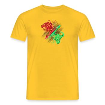 Bear vs Bull - Men's T-Shirt - yellow - Front - AI Model Male 178 dark (178cm)