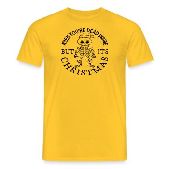 Quand vous êtes mort à l’intérieur mais que c’est Noël - T-shirt homme - jaune - Devant - AI Model Male 178 dark (178cm)