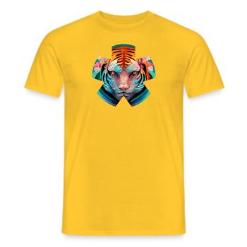 Flowerbeast 10 - by Art Vindeyre - Men's T-Shirt - yellow - Front - AI Model Male 178 dark (178cm)