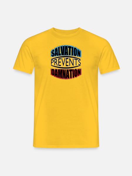 Salvation Prevents Damnation - Men's T-Shirt - yellow