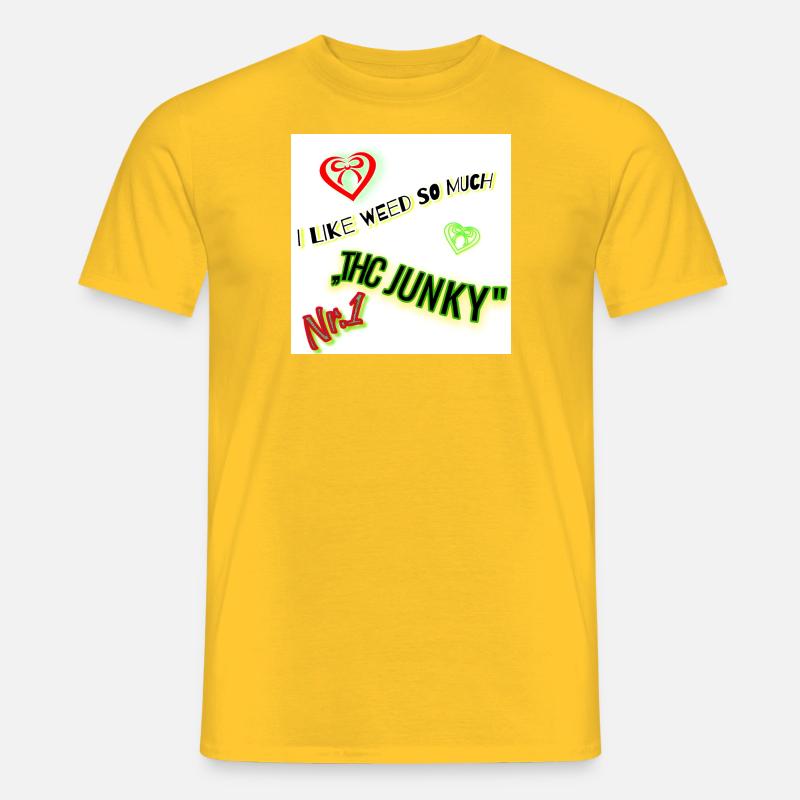 THC JUNKY - Männer T-Shirt - Gelb
