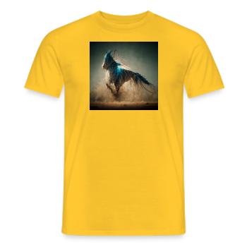 Wild und frei - Männer T-Shirt - Gelb - Vorne - AI Model Male 178 dark (178cm)