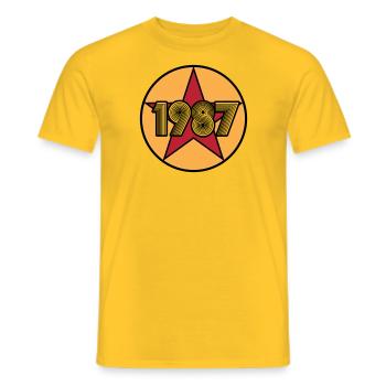 1987 Étoile du collège / Classe de '87 - T-shirt homme - jaune - Devant - AI Model Male 178 dark (178cm)