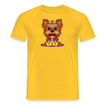 York King Dog - Men's T-Shirt - yellow - Front - AI Model Male 178 dark (178cm)