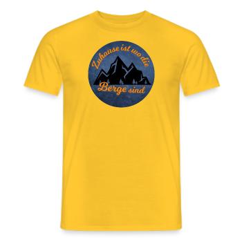Adventure Travel Hiking Mountain - Männer T-Shirt - Gelb - Vorne - AI Model Male 178 dark (178cm)