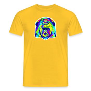 Gorilla Neon Color Artwork - Digital AI Art - Men's T-Shirt - yellow - Front - AI Model Male 178 dark (178cm)