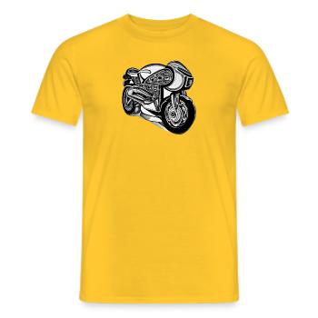 Motorrad - Konzept-Design-Skizze in Schwarz-Weiß - Männer T-Shirt - Gelb - Vorne - AI Model Male 178 dark (178cm)