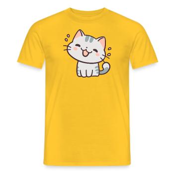 Chat mignon - T-shirt homme - jaune - Devant - AI Model Male 178 dark (178cm)