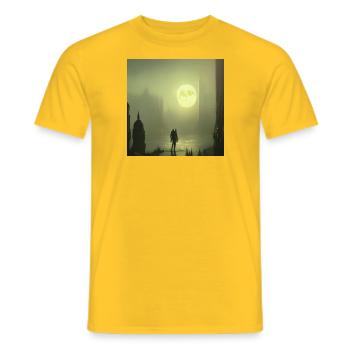 Vollmond in der Stadt - Männer T-Shirt - Gelb - Vorne - AI Model Male 178 dark (178cm)